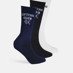 HRX by Hrithik Roshan Men Pack Of 3 Patterned Above Ankle Length Gym Socks-picture-13