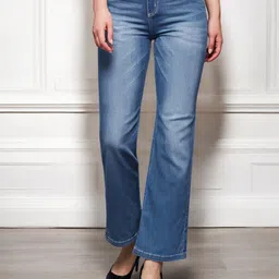 DressBerry Women Wide Leg Light Fade Stretchable Jeans-picture-27