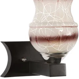 1ST TIME Brown & Maroon Textured Wood Wall Lamp image 3