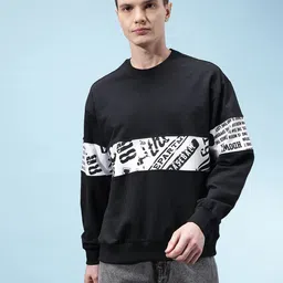 glitchez Printed French Terry Panelled Relaxed Fit Sweatshirt image 3