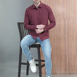 RIGS AND RAGS Men Classic Micro Checks Opaque Checked Casual Shirt image 4