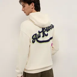 THE BEAR HOUSE Men Embroidered Pure Cotton Relaxed Fit Hoodie Pullover Sweatshirt-picture-33