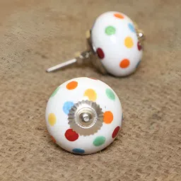 MODEFE 6-Pcs White & Blue Printed Ceramic Door Knobs-image-71