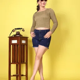 DressBerry Women Striped Fitted Crop Top-image-24