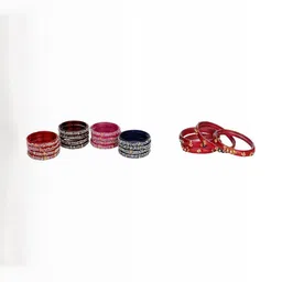 SOMIL Pack of 5 Ethnic Glass Bangle-picture-23