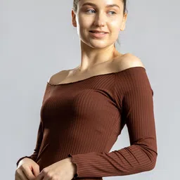 pyr8 Redamancii Women Vertical Striped Off-Shoulder Top image 4