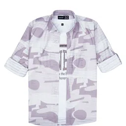CAVIO Boys Spread Collar Abstract Printed Cotton Casual Shirts & T-Shirt-picture-21