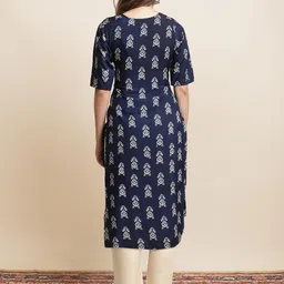 SZN Women Ethnic Motifs Printed Regular Kurta with Trousers image 5