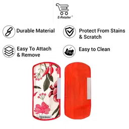 E-Retailer White & Red 7 Pcs Printed Waterproof 3-Layered Refrigerator Covers With Pockets image 3