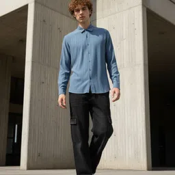 glitchez Relaxed Fit Vertical Striped Casual Shirt image 2