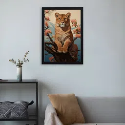 Giftii Brown & Blue Printed Wooden Framed Wall Paintings image 5