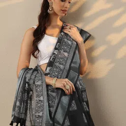 Libas Floral Printed Saree & Blouse Piece-picture-19