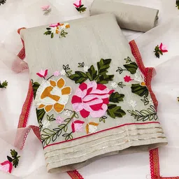 HERE&NOW Embroidered Unstitched Dress Material-picture-35