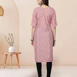 7Threads Women Ethnic Motifs Printed Floral Crepe Kurta image 5