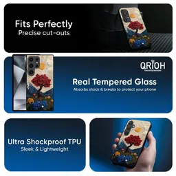QRIOH FiberMuse Printed Samsung Galaxy A26 5G Glass Back Case Mobile Accessories image 3