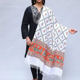 Exotic India Ethnic Motifs Printed Cotton Dupatta-picture-31