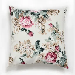 Clasiko White & Pink 2 Pieces Floral Square Cushion Covers image 3