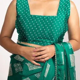 KALINI Ethnic Motifs Poly Chiffon Block Print Saree image 3