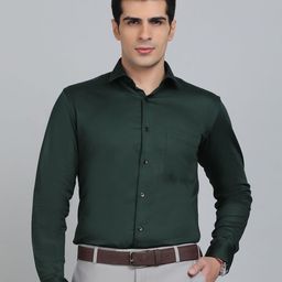 Greenfibre Men Slim Fit Spread Collar Solid Cotton Formal Shirt-picture-15