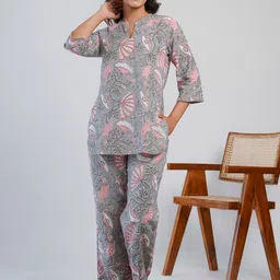 GOODHAND Ethnic Motifs Print Pure Cotton Night Suits image 2