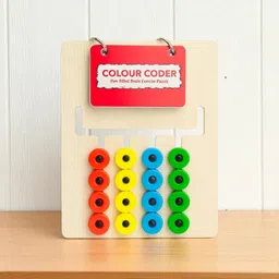 fizzy funs Colour Coder Wooden Slide and Match Puzzle Game, Educational Toy image 1
