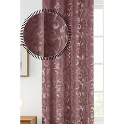 GEET CREATIONS Burgundy & Gold-Toned Ethnic Motifs Room Darkening Long Door Curtain-picture-37