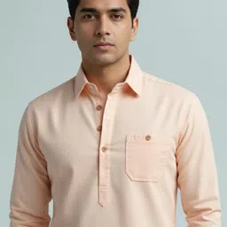 LENIA Men Solid Slim Fit Short Kurta image 3