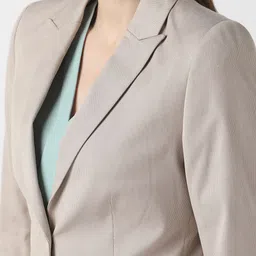Van Heusen Woman Self Design Notched Lapel Collar Single Breasted Blazer image 2