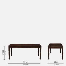 amberville from pepperfry Sheraton Sheesham Wood 8 Seater Dining Set In Scratch Resistant Provincial Teak Finish image 3