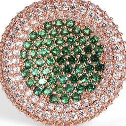 Priyaasi Rose Gold-Plated American Diamond Stone Studded Geometric Adjustable Finger Ring image 4