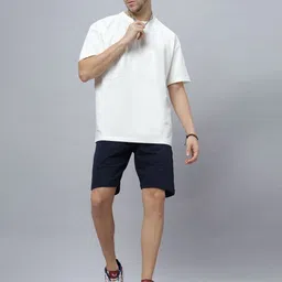 NEON CHILLIE Men Solid Round Neck Cotton Relaxed Fit T-shirt image 2