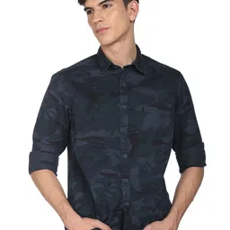 Flying Machine Men Camouflage Printed Cotton Shirt-picture-39