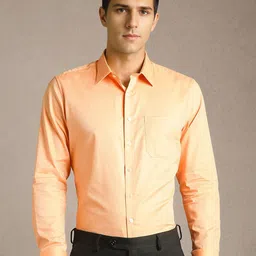 Louis Philippe Slim Fit Textured Long Sleeves Pure Cotton Formal Shirt-picture-20