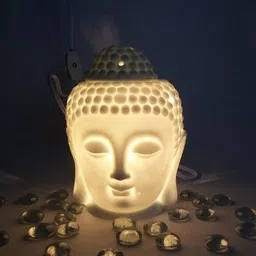 varanasi enterprises Electric Buddha Aroma Diffuser Fine Quality Porcelain With Light/ Heat Regulator Big Size 9x9 inch Night Lamp image 2