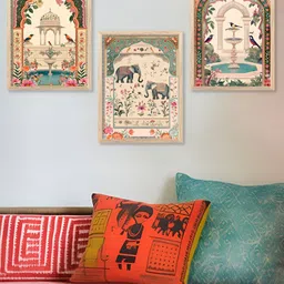 Kotart Brown & Beige 3 Pieces Birds & Animals Printed Wooden Wall Arts-picture-22