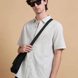StitchX Men's Half Sleeve Cotton-Linen Solid Shirt-picture-22