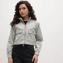 The Roadster Life Co. Mock Collar Crop Tailored Jacket image 4