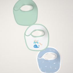 Nauti Nati Infants Pack Of 3 Printed Pure Cotton Bibs-picture-31