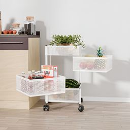 RUBOXA White 3+1 Layer Anti-Rust Square Shape Multi-Purpose Kitchen Organizer-picture-16