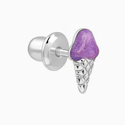 GIVA Girls 925 Silver Rhodium-Plated Ice cream Studs image 3