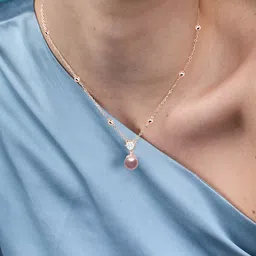 MINUTIAE Rose Gold-Plated Artificial Stones Studded & Pearls Beaded Necklace image 2