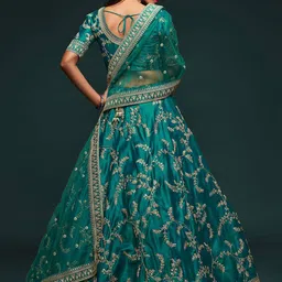 Zeel Clothing Embellished Semi-Stitched Lehenga & Unstitched Blouse With Dupatta image 4