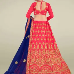 Maroosh Women Embroidered Thread Work Unstitched Lehenga & Blouse With Dupatta image 2