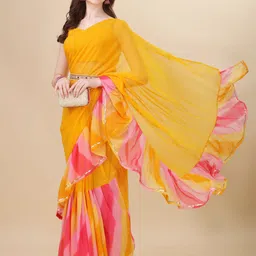 rukha fab Printed Bollywood Georgette, Chiffon Saree-picture-15