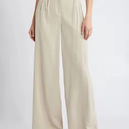 FNOCKS Women Relaxed Straight Leg Loose Fit High-Rise Pleated Trousers-picture-35