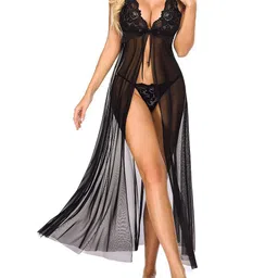 Beera Women Shoulder Straps Net Baby Doll Comes with briefs image 3