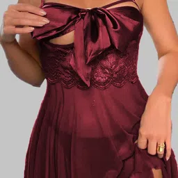 KRENOZ Women Net Flare Baby Doll With Brief image 5