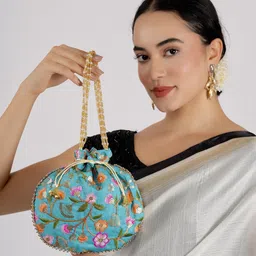 Anouk Embroidered Embellished Potli Clutch-picture-14