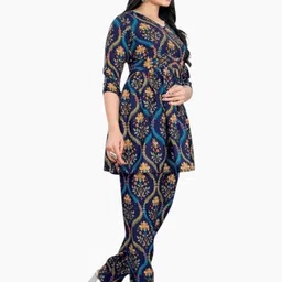 KANUDA Women Black Poly Crepe Kurta Sets-image-90