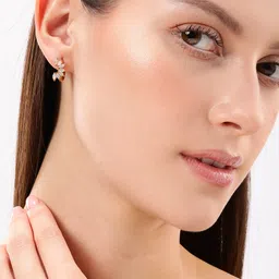 Carlton London Gold Plated Hoop Earrings image 5